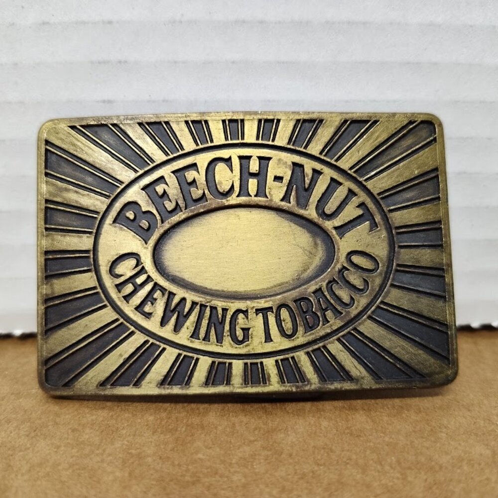 Vintage Beechnut Chewing Tobacco Advertising Promo Logo Belt Buckle - Picture 9 of 9